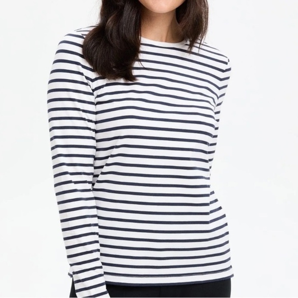 H&M casual striped long sleeve ribbed shirt